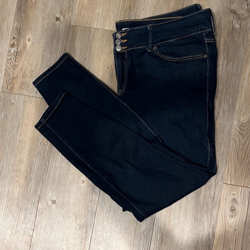 torrid Blue Skinny Jeans with Triple Button Waist